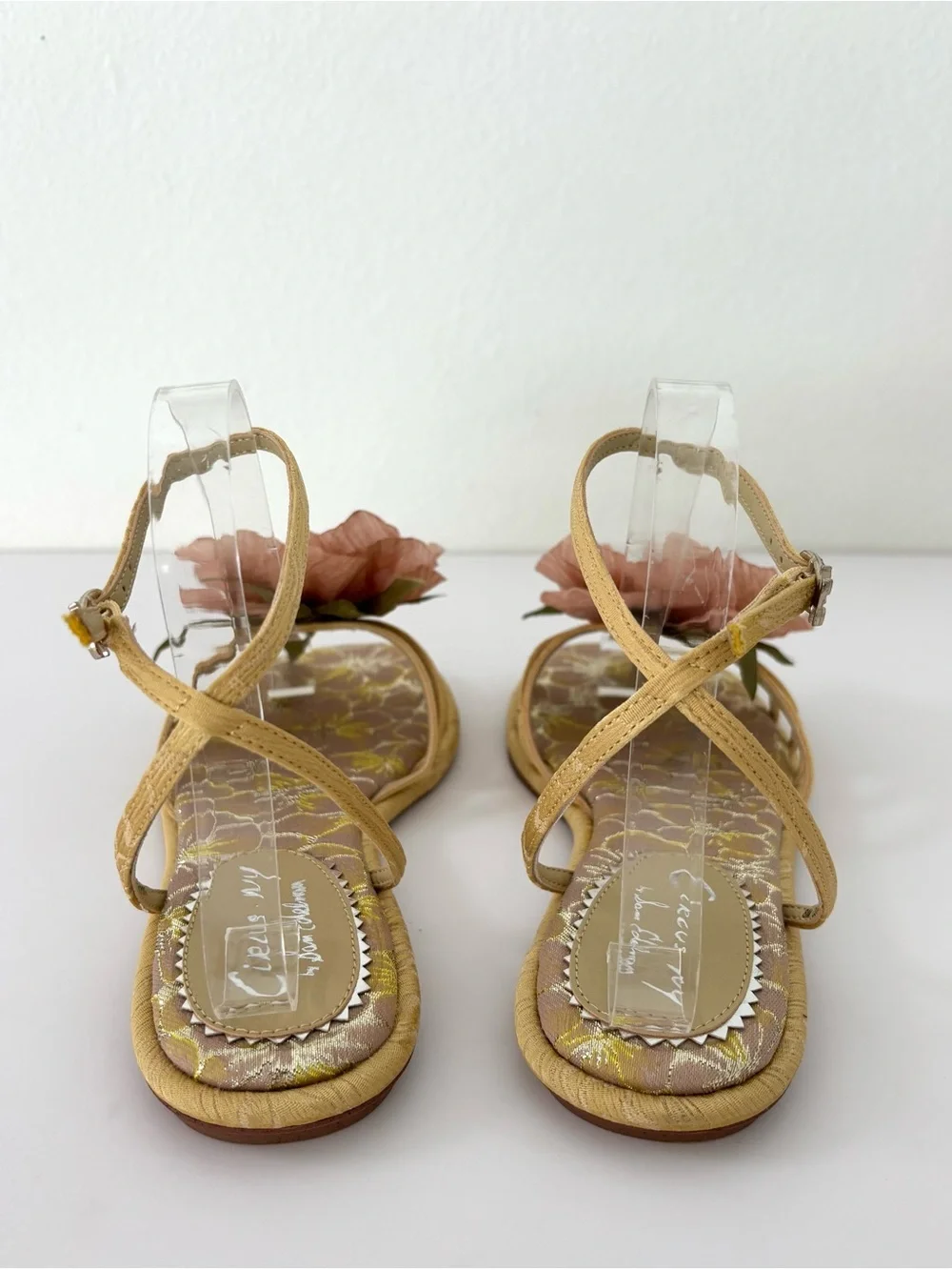 Circus NY Olana Blush Flower Accent Strappy Sandal NWT Dusty Yellow 8